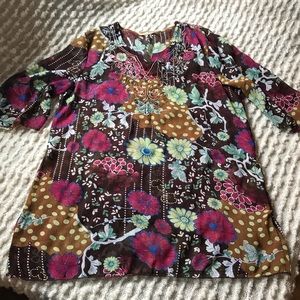 Smart Women Embellished Sheer Floral Top XXXL